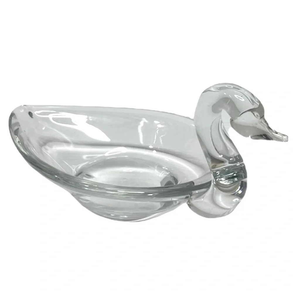 Antique Glass Swan Vintage Hand Blown Glass Swan Antique Vintage Decorative Dish